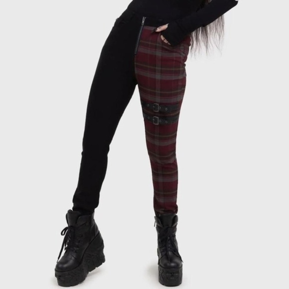 Killstar sable riot trousers red‎ black size XXL